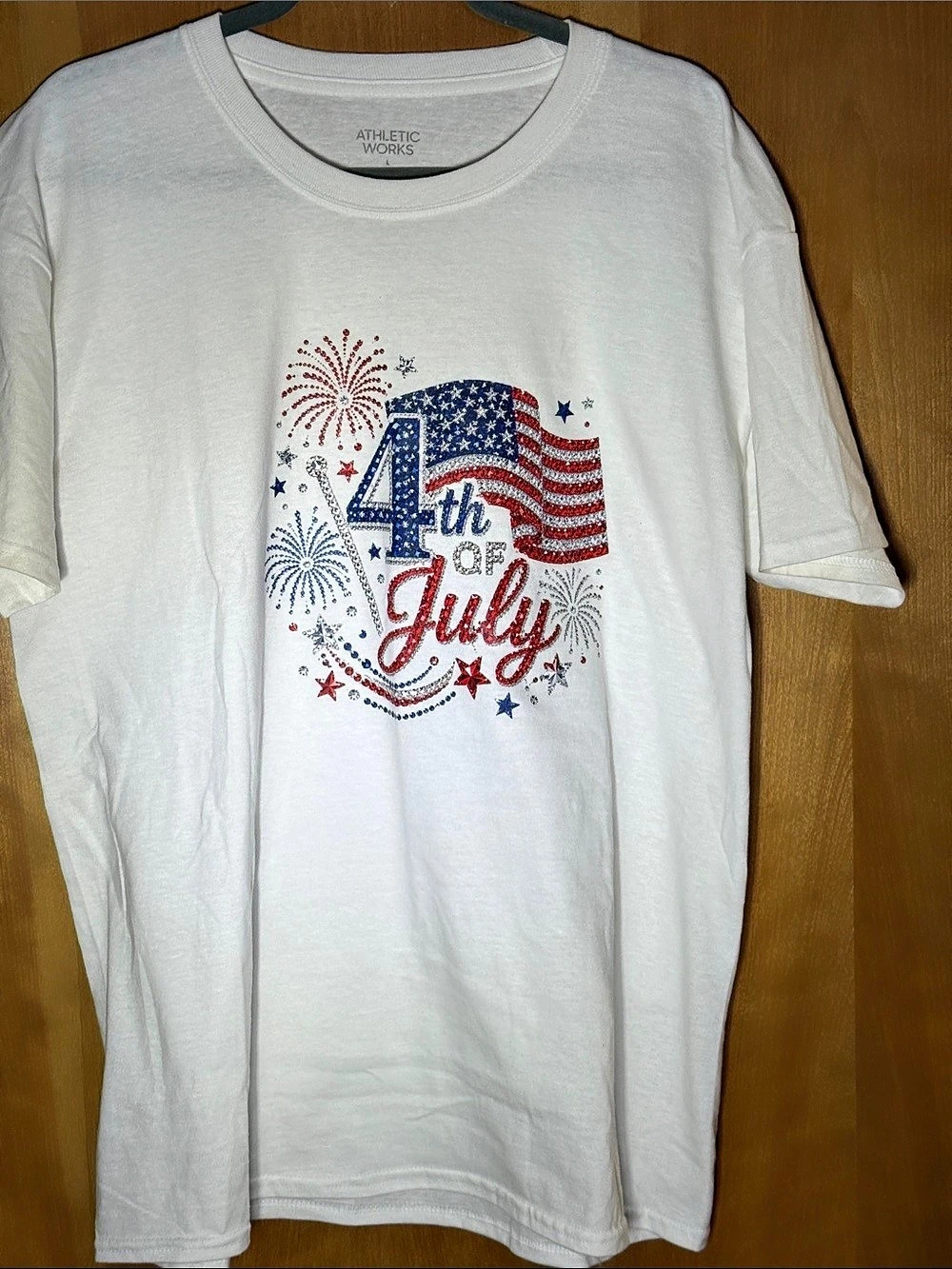 Athletic Works 4th of July Graphic Tee in White Like New